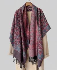 Reversible Soft Pashmina Shawl & Scarf for Women, Jacquard Brocade, Shawl, Sarong or Head Wraps