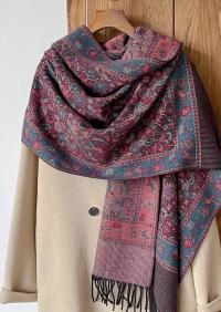 Reversible Soft Pashmina Shawl & Scarf for Women, Jacquard Brocade, Shawl, Sarong or Head Wraps