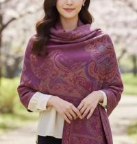 Reversible Soft Pashmina Shawl & Scarf for Women, Jacquard Brocade, Shawl, Sarong or Head Wraps