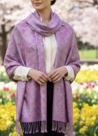 Reversible Soft Pashmina Shawl & Scarf for Women, Jacquard Brocade, Shawl, Sarong or Head Wraps