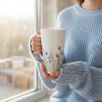 Latte 17oz Ceramic Mug - Coffee or Tea Cup, Extra Tall