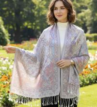 Reversible Soft Pashmina Shawl & Scarf for Women, Jacquard Brocade, Shawl, Sarong or Head Wraps