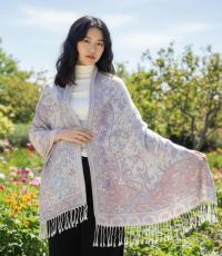 Reversible Soft Pashmina Shawl & Scarf for Women, Jacquard Brocade, Shawl, Sarong or Head Wraps
