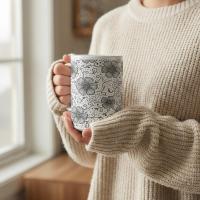 Set of Big Mugs, Floral Cup Set, Large 15 oz Matching Cups