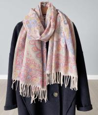 Reversible Soft Pashmina Shawl & Scarf for Women, Jacquard Brocade, Shawl, Sarong or Head Wraps