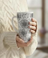 Latte 17oz Ceramic Mug - Coffee or Tea Cup, Extra Tall