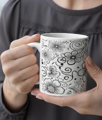 Floral Cups -  Large and Small Ceramic Mugs