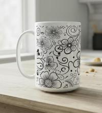 Floral Cups -  Large and Small Ceramic Mugs