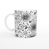 Floral Cups -  Large and Small Ceramic Mugs