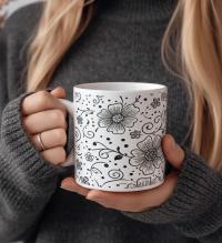 Floral Cups -  Large and Small Ceramic Mugs