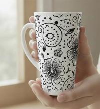 Latte 17oz Ceramic Mug - Coffee or Tea Cup, Extra Tall