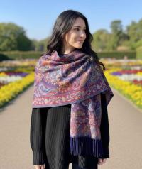 Soft Pashmina Shawl & Scarf for Women, Jacquard Brocade, Shawl, Sarong or Head Wraps