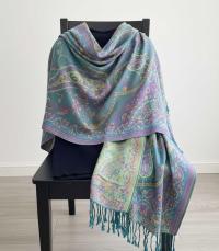 Soft Pashmina Shawl & Scarf for Women, Jacquard Brocade, Shawl, Sarong or Head Wraps