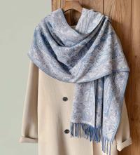 Reversible Soft Pashmina Shawl & Scarf for Women, Jacquard Brocade, Shawl, Sarong or Head Wraps