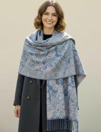 Reversible Soft Pashmina Shawl & Scarf for Women, Jacquard Brocade, Shawl, Sarong or Head Wraps