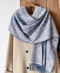 Reversible Soft Pashmina Shawl & Scarf for Women, Jacquard Brocade, Shawl, Sarong or Head Wraps