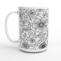 Floral Cups -  Large and Small Ceramic Mugs
