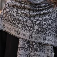 Reversible Soft Pashmina Shawl & Scarf for Women, Jacquard Brocade, Shawl, Sarong or Head Wraps