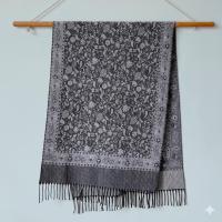 Reversible Soft Pashmina Shawl & Scarf for Women, Jacquard Brocade, Shawl, Sarong or Head Wraps