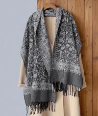 Reversible Soft Pashmina Shawl & Scarf for Women, Jacquard Brocade, Shawl, Sarong or Head Wraps
