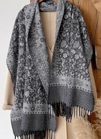 Reversible Soft Pashmina Shawl & Scarf for Women, Jacquard Brocade, Shawl, Sarong or Head Wraps