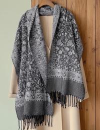 Reversible Soft Pashmina Shawl & Scarf for Women, Jacquard Brocade, Shawl, Sarong or Head Wraps