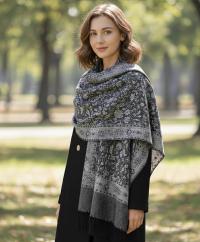 Reversible Soft Pashmina Shawl & Scarf for Women, Jacquard Brocade, Shawl, Sarong or Head Wraps