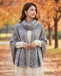 Reversible Soft Pashmina Shawl & Scarf for Women, Jacquard Brocade, Shawl, Sarong or Head Wraps