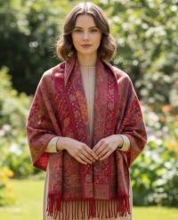Reversible Soft Pashmina Shawl & Scarf for Women, Jacquard Brocade, Shawl, Sarong or Head Wraps