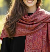 Reversible Soft Pashmina Shawl & Scarf for Women, Jacquard Brocade, Shawl, Sarong or Head Wraps