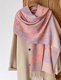 Reversible Soft Pashmina Shawl & Scarf for Women, Jacquard Brocade, Shawl, Sarong or Head Wraps