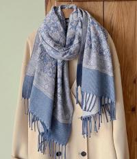 Reversible Soft Pashmina Shawl & Scarf for Women, Jacquard Brocade, Shawl, Sarong or Head Wraps