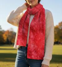 Tie Dye Velvet Scarf, Strawberry, Red and Pink Dyed Crushed Velvet