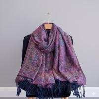 Soft Pashmina Shawl & Scarf for Women, Jacquard Brocade, Shawl, Sarong or Head Wraps