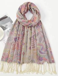 Soft Pashmina Shawl & Scarf for Women, Jacquard Brocade, Shawl, Sarong or Head Wraps