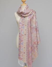 Soft Pashmina Shawl & Scarf for Women, Jacquard Brocade, Shawl, Sarong or Head Wraps