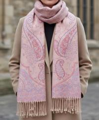 Soft Pashmina Shawl & Scarf for Women, Jacquard Brocade, Shawl, Sarong or Head Wraps