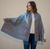 Soft Pashmina Shawl & Scarf for Women, Jacquard Brocade, Shawl, Sarong or Head Wraps