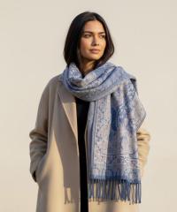 Reversible Soft Pashmina Shawl & Scarf for Women, Jacquard Brocade, Shawl, Sarong or Head Wraps