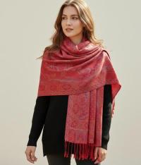 Reversible Soft Pashmina Shawl & Scarf for Women, Jacquard Brocade, Shawl, Sarong or Head Wraps