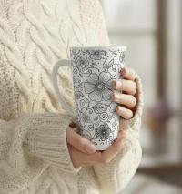 Latte 17oz Ceramic Mug - Coffee or Tea Cup, Extra Tall