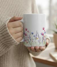 Floral Cups -  Large and Small Ceramic Mugs