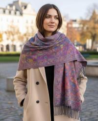 Soft Pashmina Shawl & Scarf for Women, Jacquard Brocade, Shawl, Sarong or Head Wraps