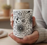 Floral Cups -  Large and Small Ceramic Mugs