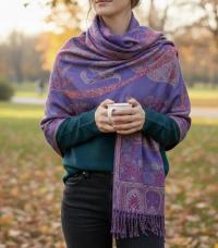 Soft Pashmina Shawl & Scarf for Women, Jacquard Brocade, Shawl, Sarong or Head Wraps