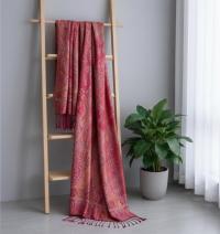 Reversible Soft Pashmina Shawl & Scarf for Women, Jacquard Brocade, Shawl, Sarong or Head Wraps