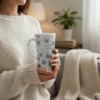 Latte 17oz Ceramic Mug - Coffee or Tea Cup, Extra Tall