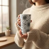 Latte 17oz Ceramic Mug - Coffee or Tea Cup, Extra Tall