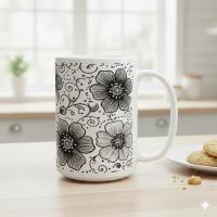 Floral Cups -  Large and Small Ceramic Mugs