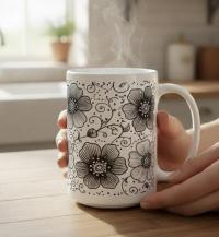 Floral Cups -  Large and Small Ceramic Mugs